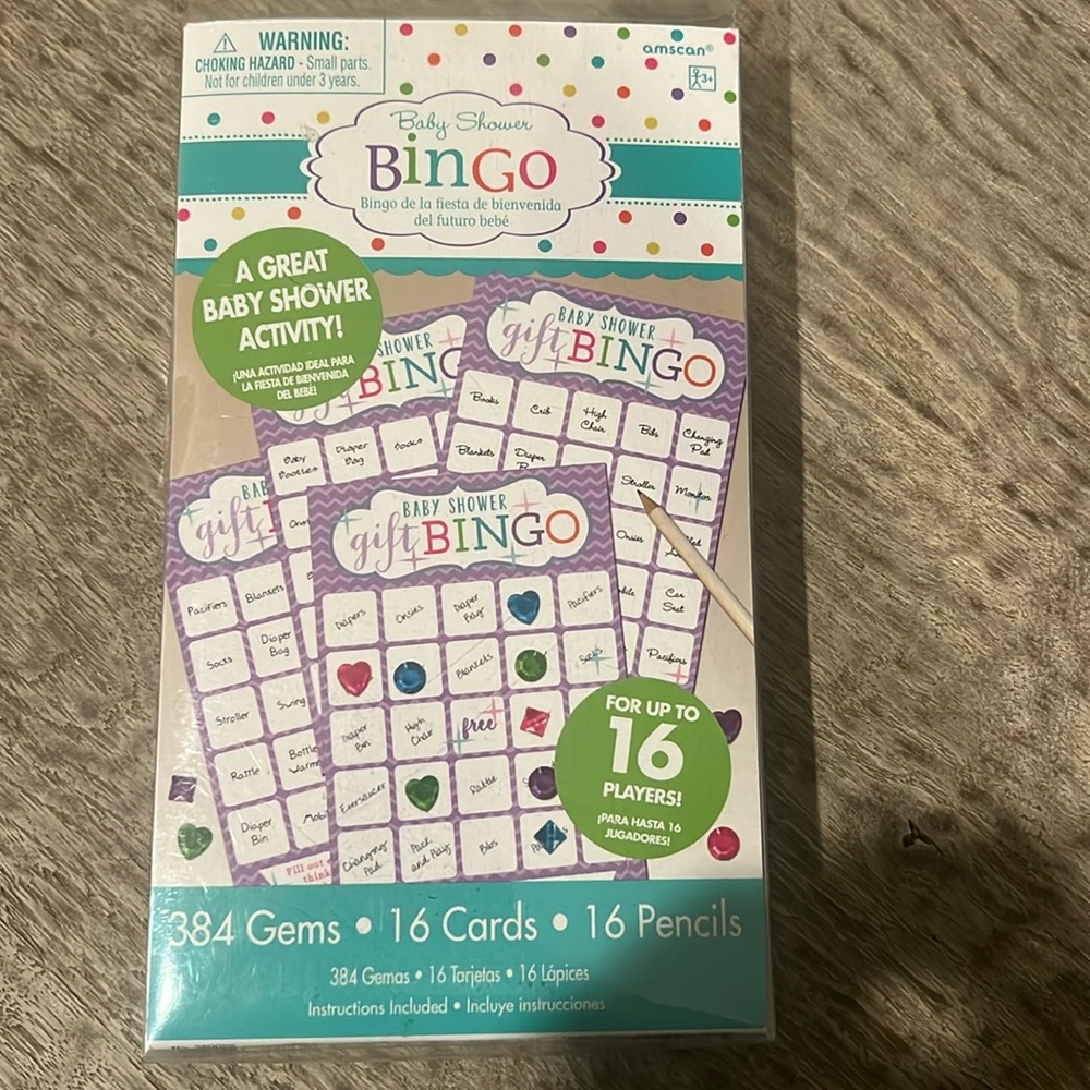 Baby shower bingo game
